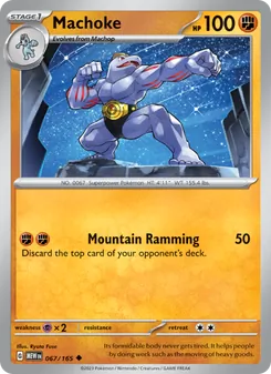 Machoke card from 151, number 067/165