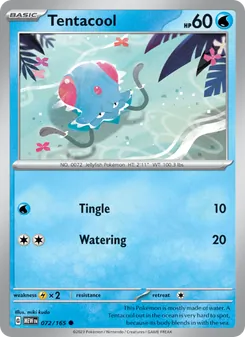 Tentacool card from 151, number 072/165