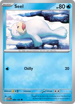 Seel card from 151, number 086/165