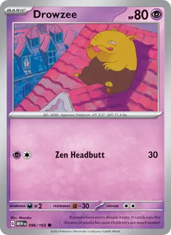 Drowzee card from 151, number 096/165