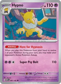 Hypno card from 151, number 097/165