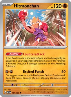 Hitmonchan card from 151, number 107/165