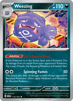 Weezing card from 151, number 110/165