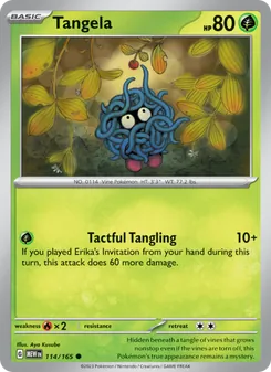 Tangela card from 151, number 114/165