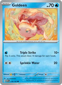 Goldeen card from 151, number 118/165