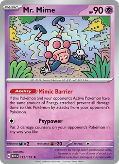 Mr. Mime card from 151, number 122/165