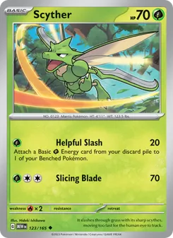 Scyther card from 151, number 123/165