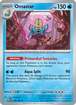 Omastar card from 151, number 139/165