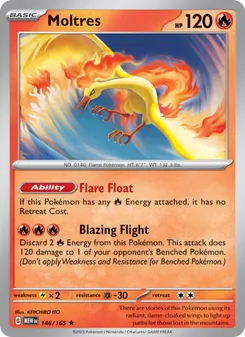 Moltres card from 151, number 146/165