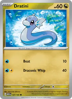 Dratini card from 151, number 147/165