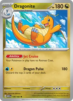 Dragonite card from 151, number 149/165
