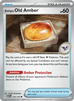 Antique Old Amber card from 151, number 154/165