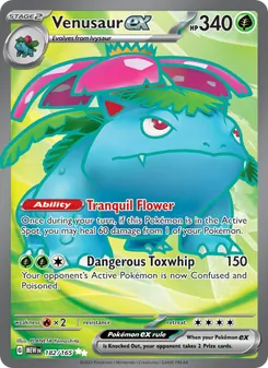 Venusaur ex card from 151, number 182/165