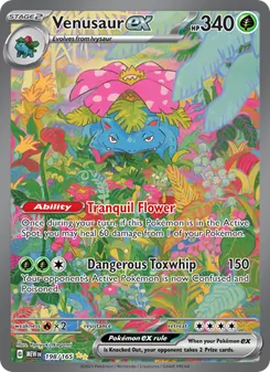 Venusaur ex card from 151, number 198/165