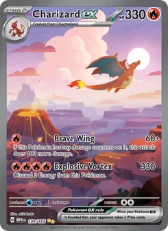 Charizard ex card from 151, number 199/165