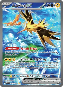 Zapdos ex card from 151, number 202/165
