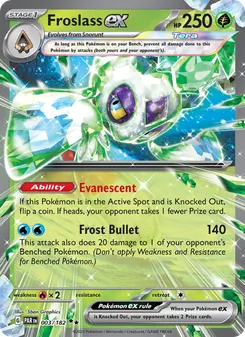 Froslass ex card from Paradox Rift, number 003/182