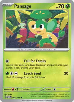 Pansage card from Paradox Rift, number 004/182