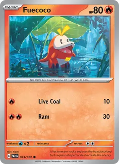 Fuecoco card from Paradox Rift, number 023/182