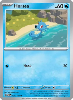Horsea card from Paradox Rift, number 030/182