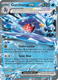 Garchomp ex card from Paradox Rift, number 038/182