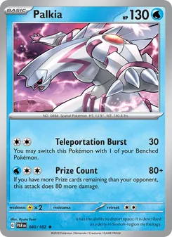 Palkia card from Paradox Rift, number 040/182