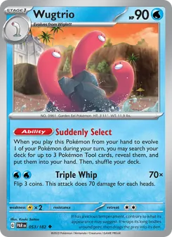 Wugtrio card from Paradox Rift, number 053/182