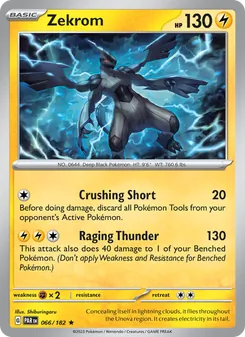 Zekrom card from Paradox Rift, number 066/182