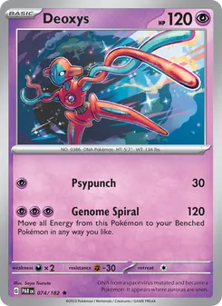 Deoxys card from Paradox Rift, number 074/182