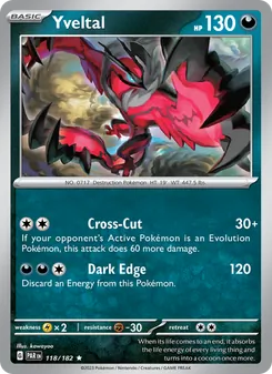 Yveltal card from Paradox Rift, number 118/182