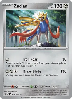 Zacian card from Paradox Rift, number 136/182