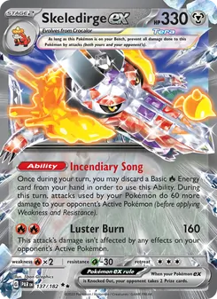 Skeledirge ex card from Paradox Rift, number 137/182