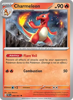 Charmeleon card from Paldean Fates, number 008/91