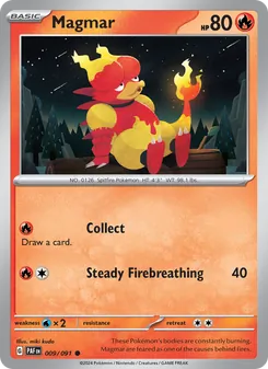 Magmar card from Paldean Fates, number 009/91