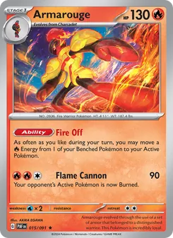 Armarouge card from Paldean Fates, number 015/91