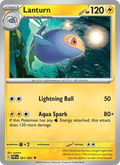 Lanturn card from Paldean Fates, number 021/91