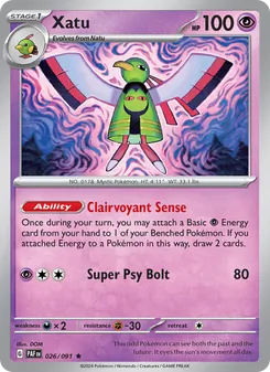 Xatu card from Paldean Fates, number 026/91