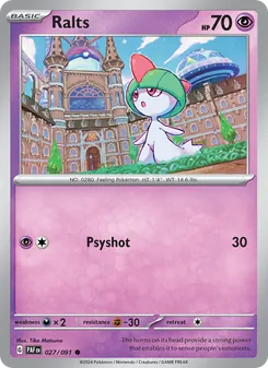 Ralts card from Paldean Fates, number 027/91