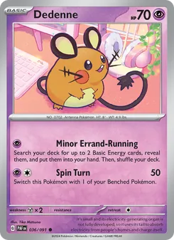 Dedenne card from Paldean Fates, number 036/91