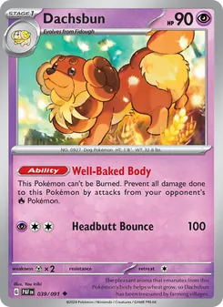 Dachsbun card from Paldean Fates, number 039/91