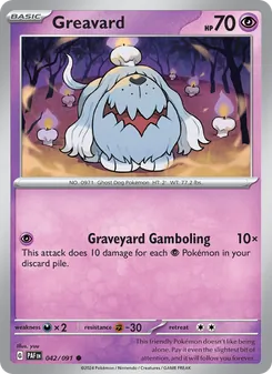 Greavard card from Paldean Fates, number 042/91