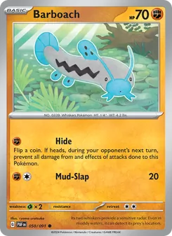 Barboach card from Paldean Fates, number 050/91