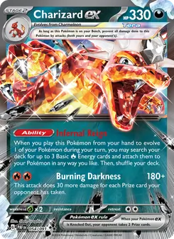 Charizard ex card from Paldean Fates, number 054/91