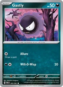 Gastly card from Paldean Fates, number 055/91