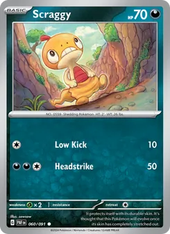 Scraggy card from Paldean Fates, number 060/91