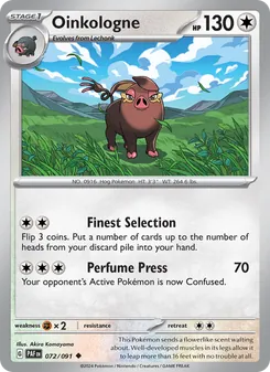 Oinkologne card from Paldean Fates, number 072/91