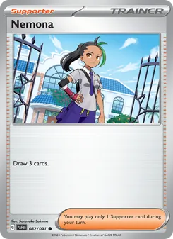 Nemona card from Paldean Fates, number 082/91