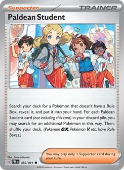 Paldean Student card from Paldean Fates, number 085/91