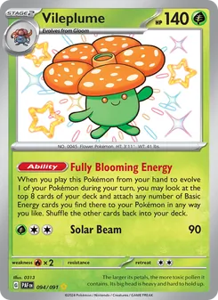 Vileplume card from Paldean Fates, number 094/91