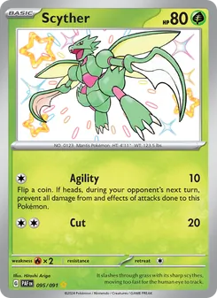 Scyther card from Paldean Fates, number 095/91